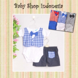 large LU297 Setelan Jumpsuit dan Celana Rompi Kotak 68 Putih copy